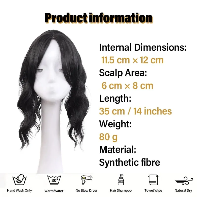 High Quality Synthetic Water Wave Wig Topper Middle Part With Natural Shine Easy To Apply For Quick Volume Boost. — image 2