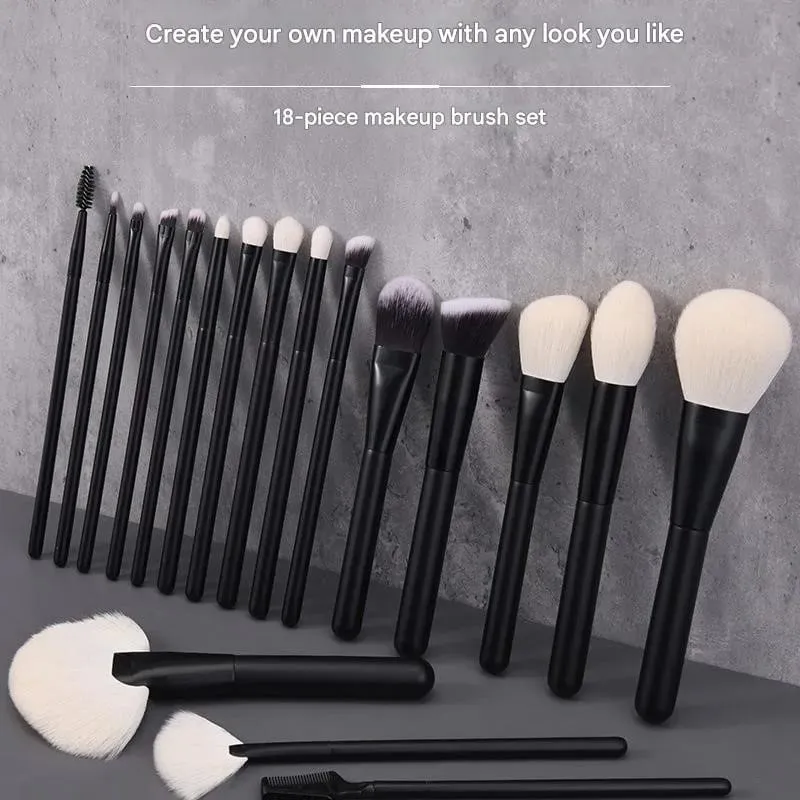 Natural Hair Makeup Brushes Travel Set 12PCS Portable With Eyebrow Eyeshadow Foundation Blending And Pouch — image 2