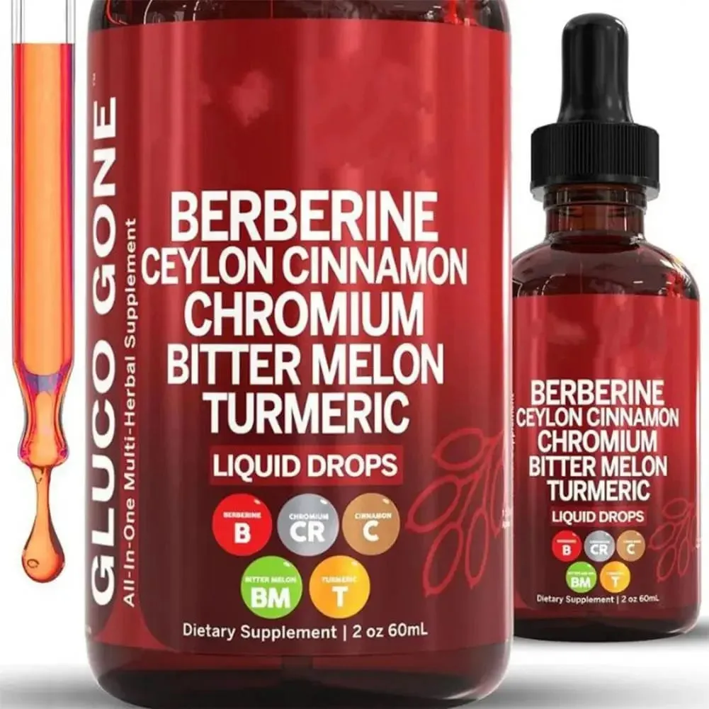 Gotas de canela berberina 60ml, para saúde, suporte imunológico, metabolismo da saúde intestinal, antioxidante, sabor de canela do Ceilão — image 1