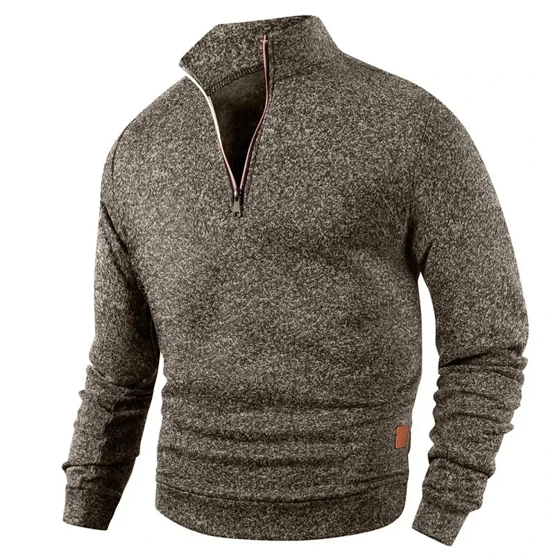 Animal Game Men's Half Zipper Sweatshirts Long Sleeve Solid Pullover Turtleneck Streetwear Warm Jacket Sport Coats Outerwear — image 5