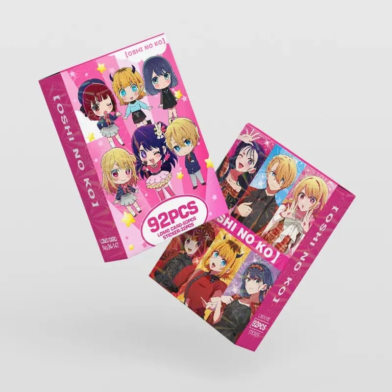 Oshi No Ko 92Pcs（60Lomocard+32Sticker） Exquisite Small Cards High-Definition Photo Cards Collectible Cards Fan Merchandise Small Gifts Halloween Christmas Gifts