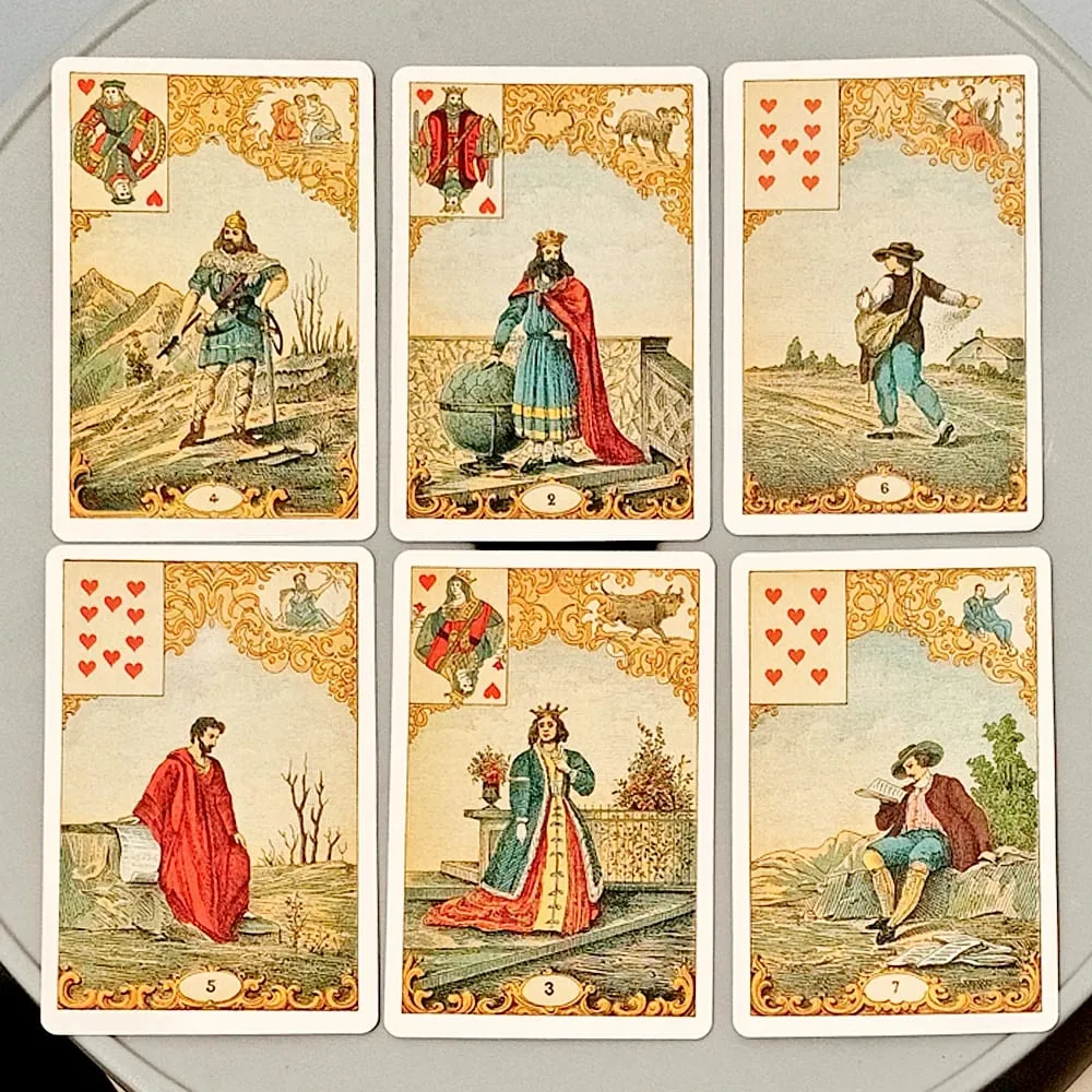 Traditional Cartomancy Cards 9*6cm Vintage Antique Destiny Fortune Telling Cards 32-Card Oracle Deck Le Jeu Du Destin Antique — image 1