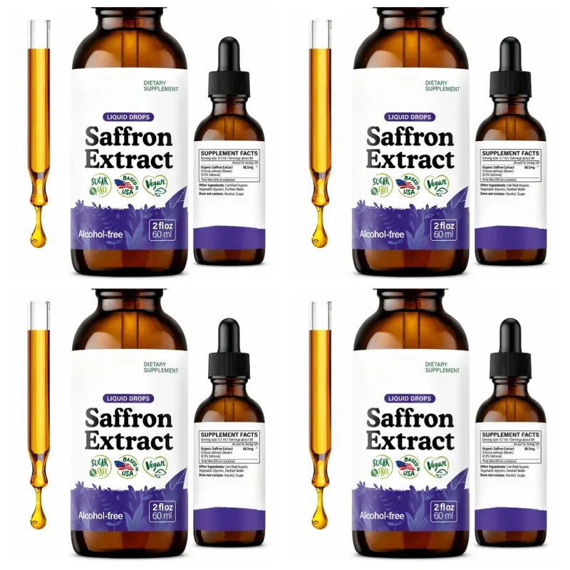Organic Saffron Liquid Extract Drops Plant Based Herbal Supplement Vegan Sugar Alcohol Free 60ml Daily Health Supplements — image 10