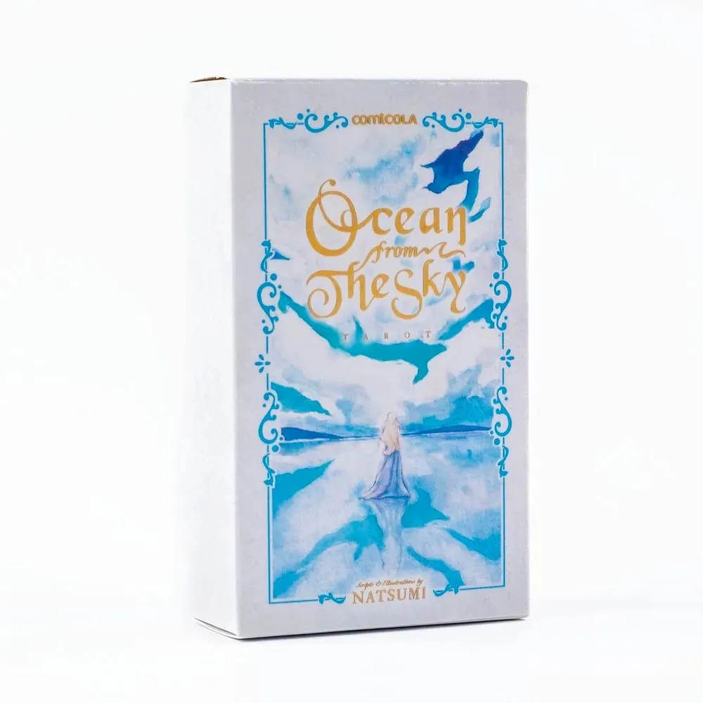 10.3*6cm Hand-Painted Watercolor Tarot Deck - Ocean From The Sky 78 Cards for Meditation & Intuitive Guidance