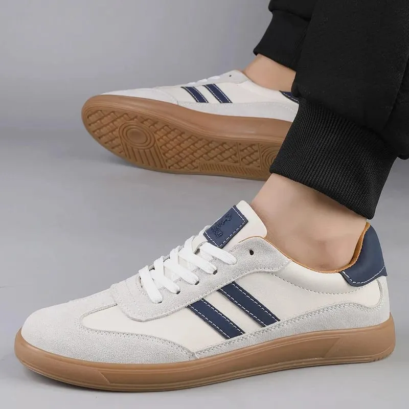 High Quality Leather Sneakers Men Trainers Classic Casual Sports Shoes Man Flat Sneakers Outdoor Non-slip Men's Skateboard Shoes — image 6