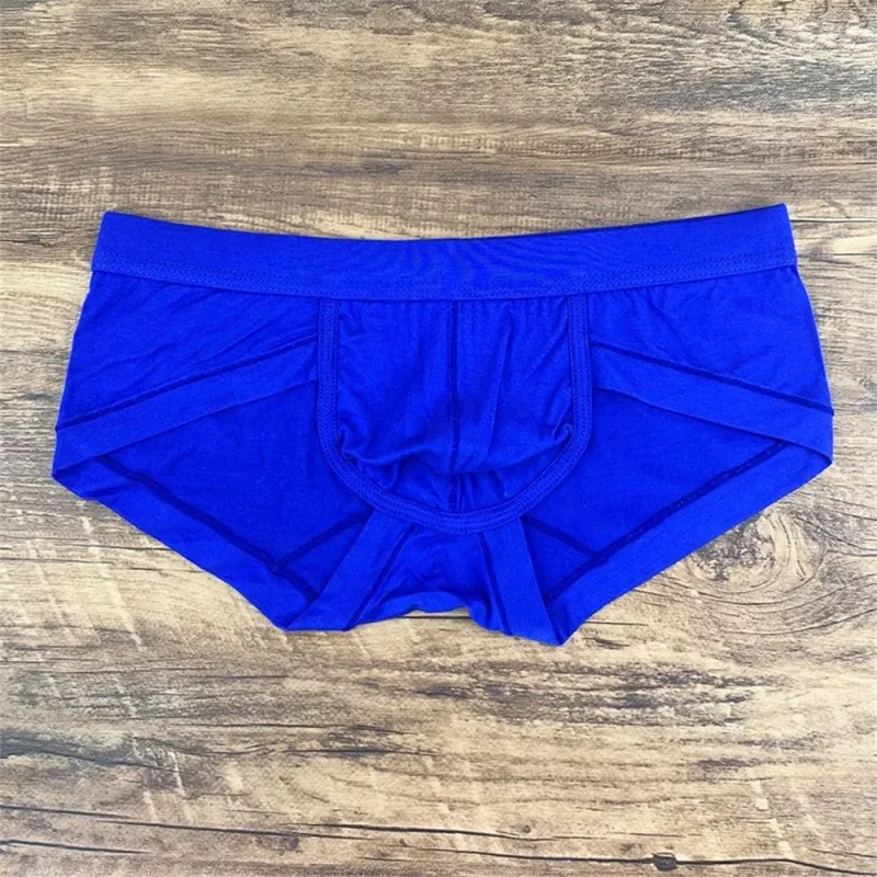 Cuecas masculinas sexy modal rosa, simples e confortável, bolsa convexa em u, cintura baixa, slim fit, plus size, cuecas masculinas — image 5