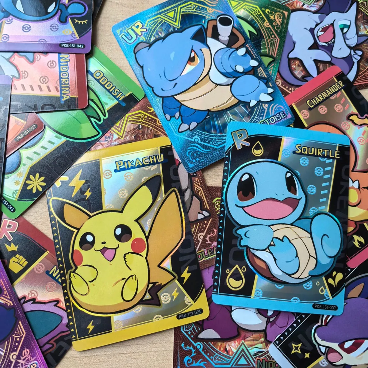 Shiny 59Pcs PokeBaBy Cute DIY Card Pokemon Holographic 1996 Q151 Anime Version Classical Collection Cards Gengar Charizard — image 4