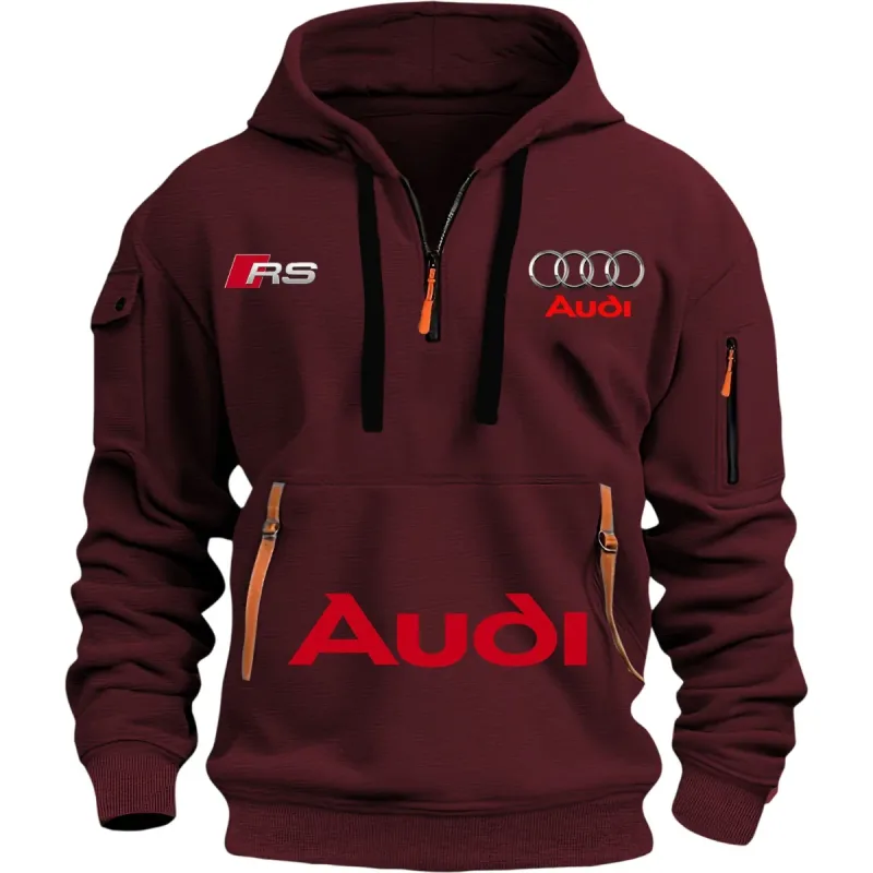 Roupas esportivas Audi adequadas para homens, ternos de ciclismo estilo esportivo ao ar livre, moletons com capuz e abas com estampa de rua — image 7