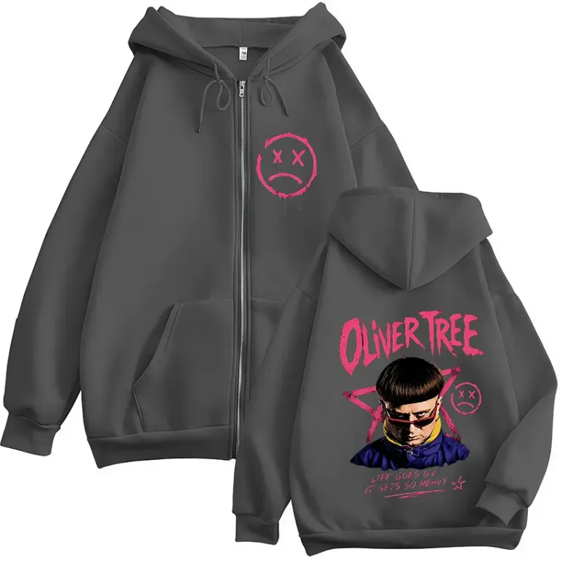 Rest in Peace Oliver Tree Zipper Hoodies Tribute Life Goes on 1993-2026 Memorial Men's Fashion Hip Hop Zip Up Hooded Sweatshirts — image 4
