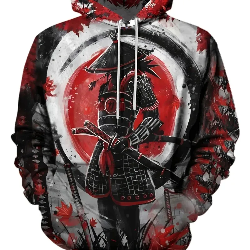 2024 taglagas bagong panlalaking 3D Japanese Samurai print hoodie panlalaki at pambabaeng kaswal na fashion panlalaki hoodie street na pang-itaas na panlalaki — image 18