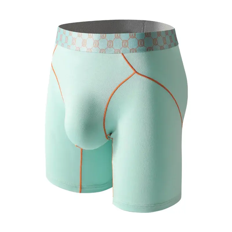 Cueca boxer masculina de fibra de bambu, calcinha masculina respirável em u convexo com bolsa longa, plus size — image 7