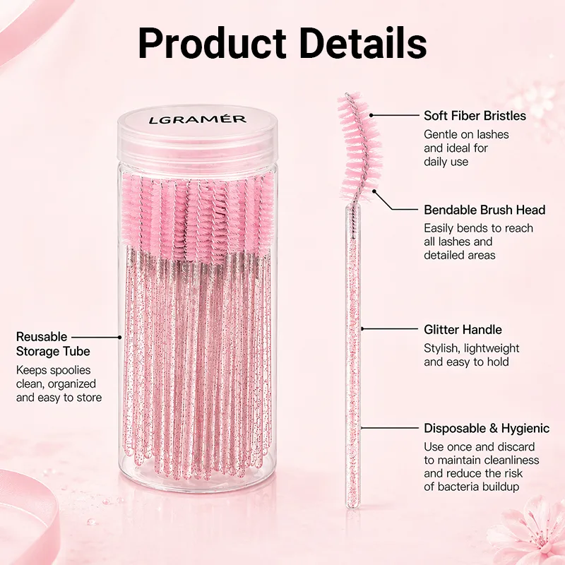 50/100 pcs Eyelash Extension Brush Disposable Eye Lashes Make Up Brushes Mascara Wand Applicator Multiple Colors Makeup Tools — image 3