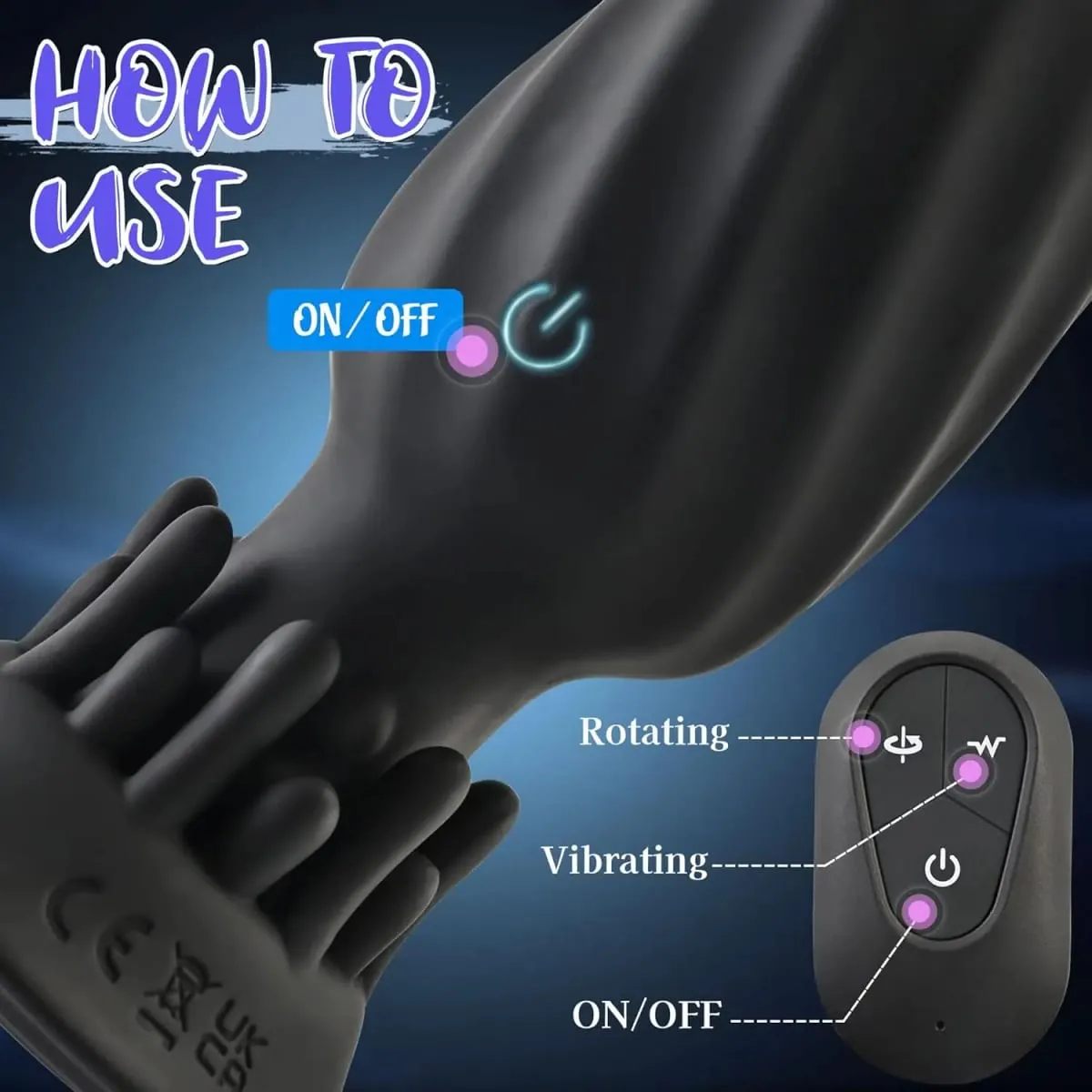 Male Prostate Massager 360° Rotation Anal Vibrator Female Masturbator Butt Plug Remote Control Wearable Anus Sex Toy para sa Mga Lalaking Bakla — image 4