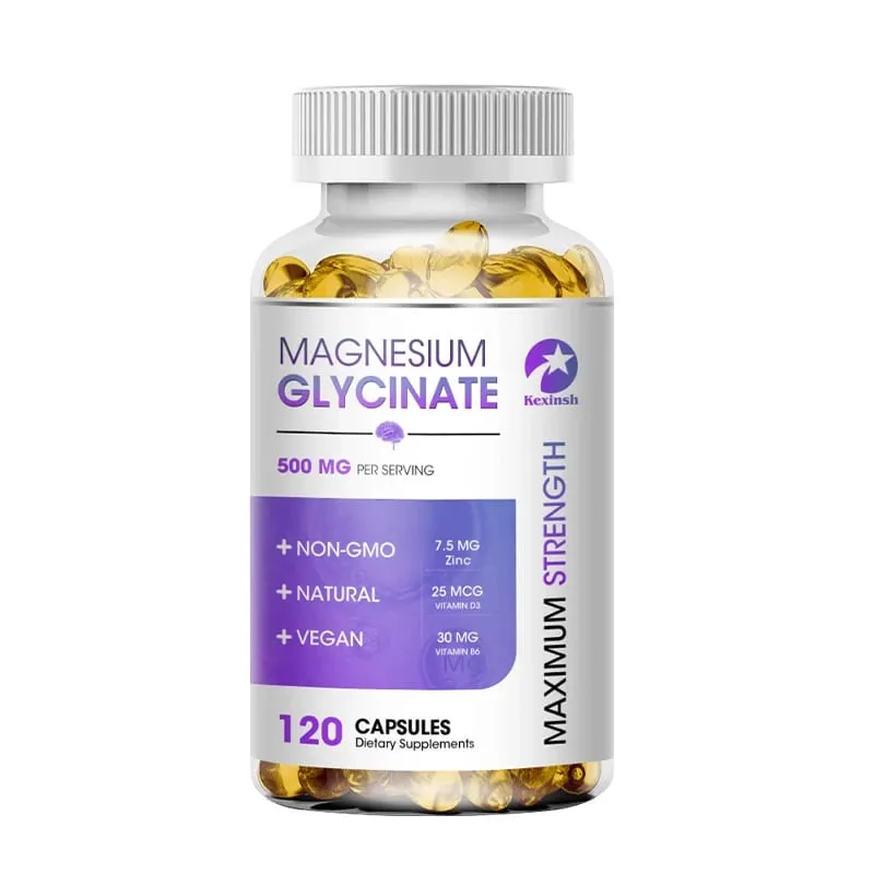Kexinsh Magnesium Glycinate Supplement 500mg dengan Zink Vitamin D3 B6 Menggalakkan Tidur Semulajadi Mengurangkan Tekanan dan Keresahan Bukan GMO — image 9
