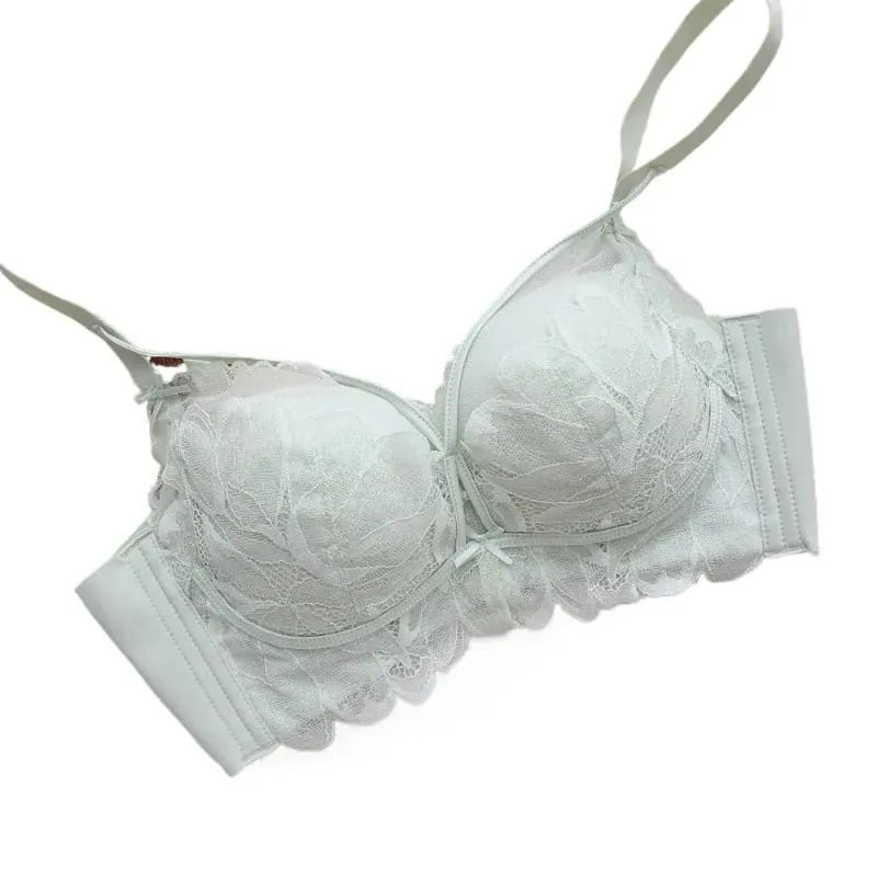 French Garden MOYISU Lace Bra Set 32-38 AB Wireless Thin Cup Push Up Anti Sag セクシー Support Lingerie Suitable Small Bust — image 4