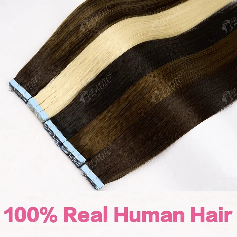 Tape in Hair Extensions Human Hair Color P18-60 14-22Inch 50g 20pcs Skin Weft Seamless Tape in Real Remy Straight Hair for Women — image 3