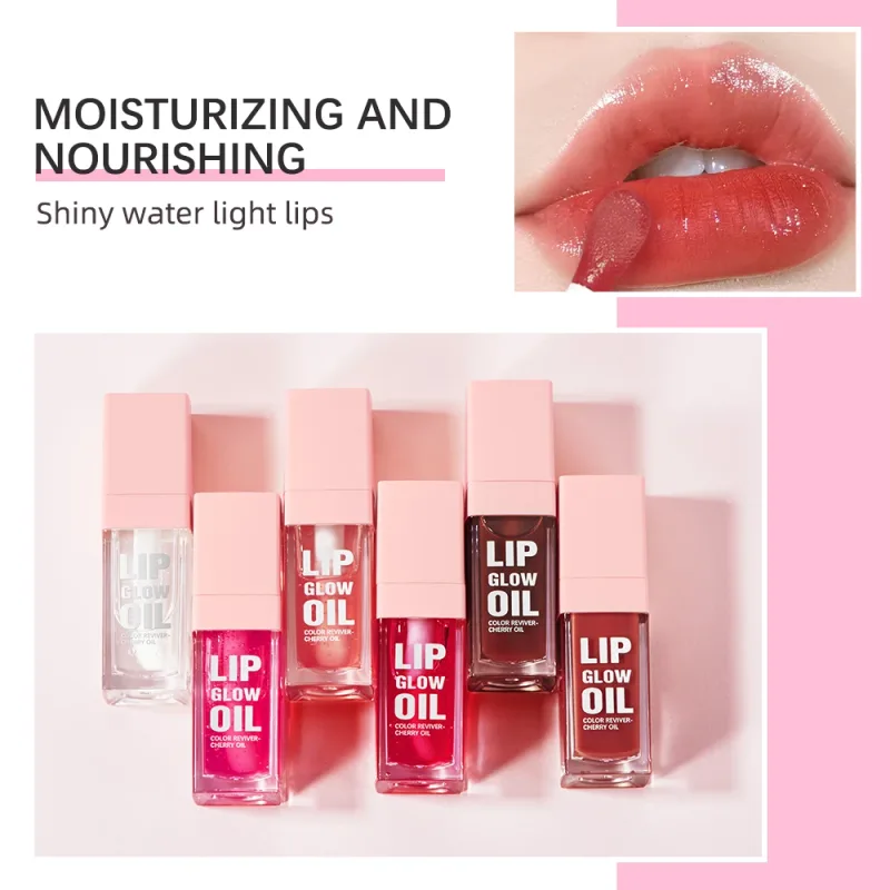 Pelembap Lip Gloss Cermin Air Lip Glaze Menyuburkan Bibir Cecair Gincu Isipadu Bibir Jelas Lip Glos Wanita Bibir Kosmetik — image 4