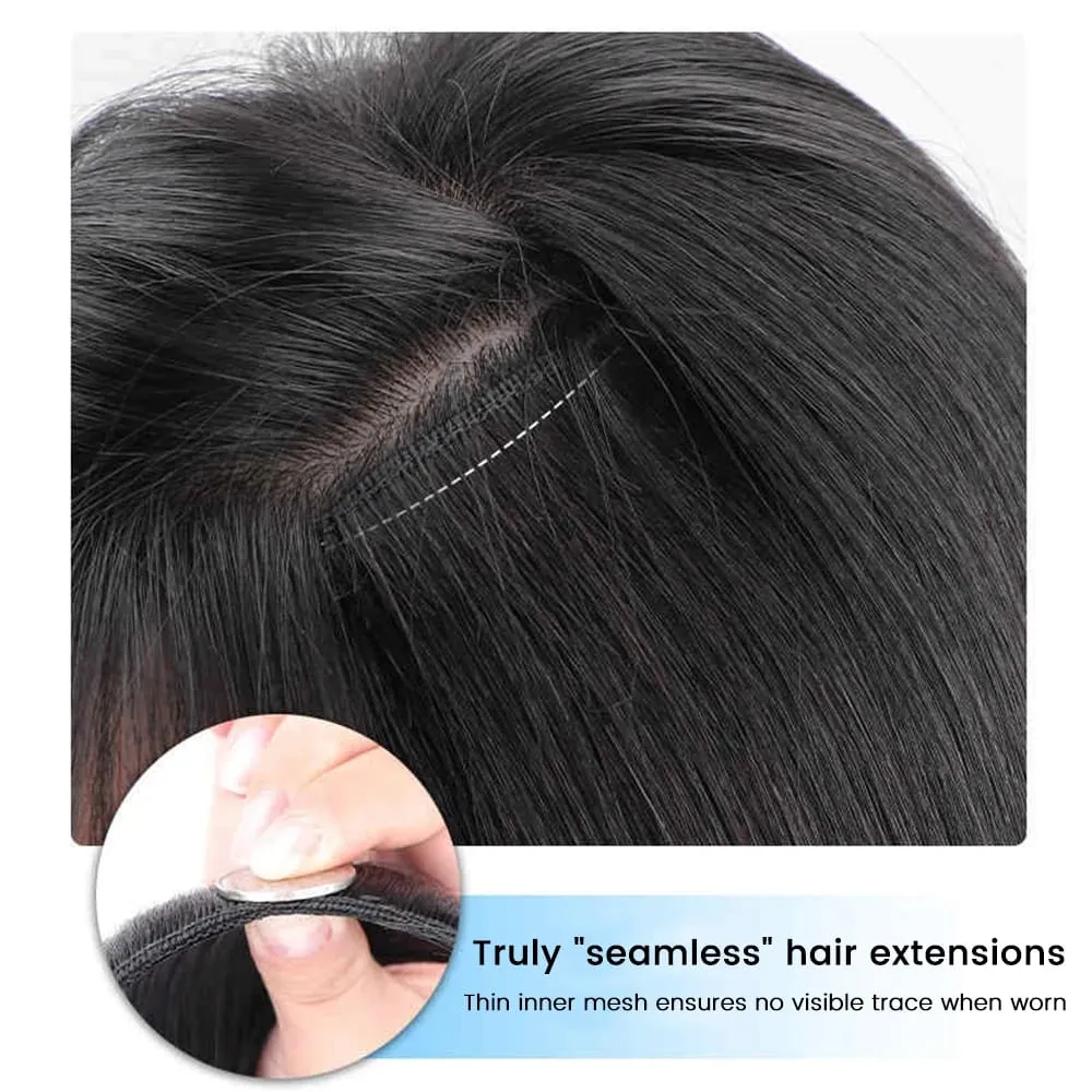 20Inch Synthetic Long Curly Wavy Layered V-Shaped Clip-in Hair Extension 4 Clip Heat Resistant Hairpiece para sa mga Babaeng Pang-araw-araw na Party — image 3