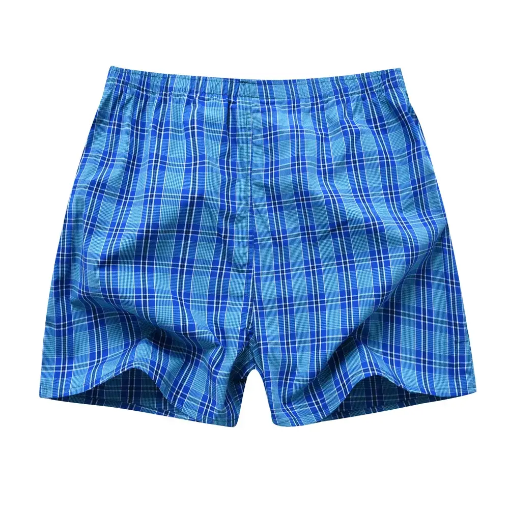 Roupa interior masculina boxer xadrez cuecas 100% algodão shorts masculinos calcinha listrada solta de alta qualidade oversize respirável dropshipping