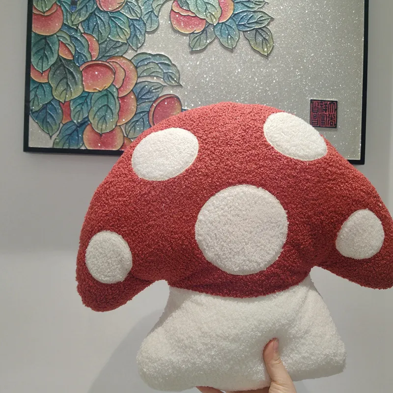 45x40cm Mushroom Pillow Soft Stuffed Plush Toys Simulated Mushroom Sofa Cushion Living Room For Home Children Girl Birthday Gift — image 4