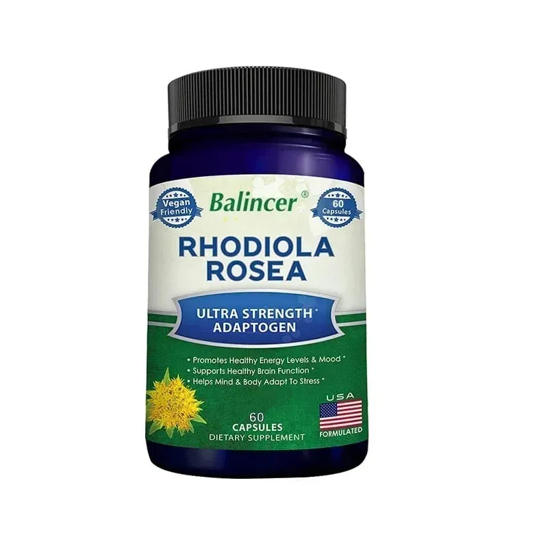 Rhodiola Rosea 1000mg Capsules Natural Herbaceous Plants Stress Relief Energy Mood Focus Support Brain Health Gluten Free — image 8