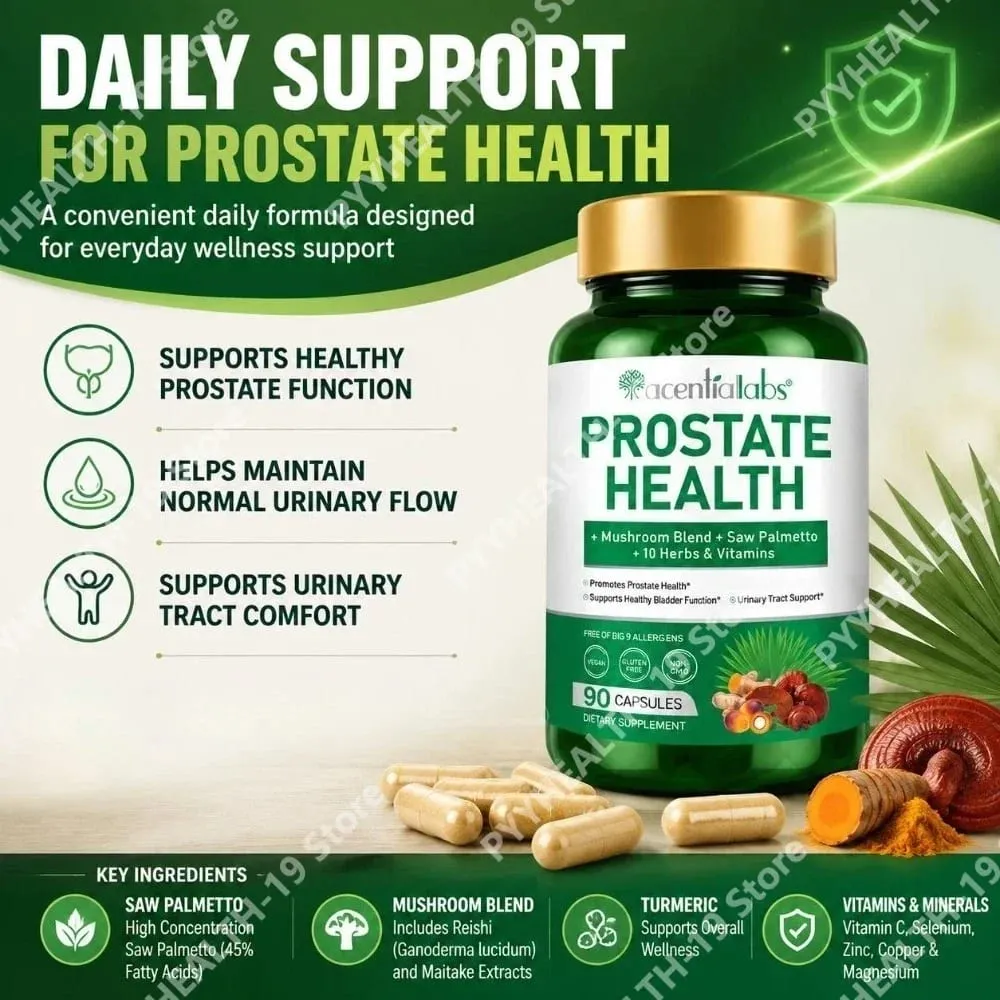 Prostate Health Capsules with Saw Palmetto 2000mg 90 Count Supports Healthy Prostate Function Urinary Flow Urinary Tract Comfort — image 2