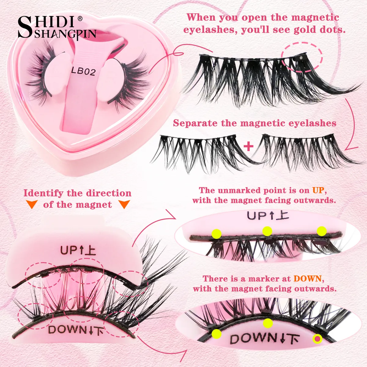 Magnetic Eyelashes 1Pair No Glue Needed 3D Natural Wispy Fake Lashes With Clip Reusable Women Beauty Eye Makeup