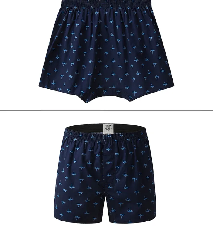 Men's Cotton Boxer Shorts, Printed Pattern na Panlalaking Underwear, College Style Shorts, Summer Breathable at Kumportableng Kasuotang Pang-laswang — image 16