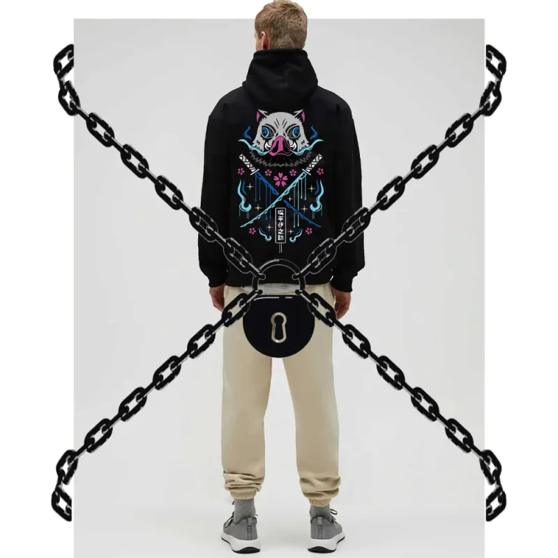 Inosuke anime hoodies das mulheres dos homens kimetsu não yaiba kawaii manga sweatshirts gótico harajuku com capuz pulôver casual streetwear — image 6