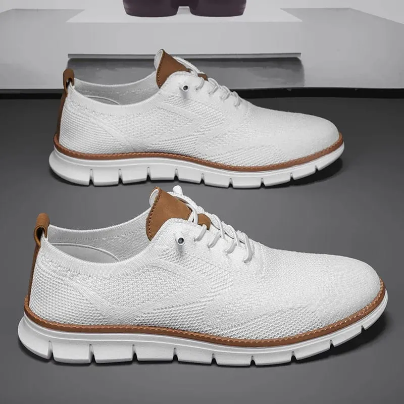 Homens malha malha tênis casuais leve rendas até sapatos de caminhada flexível antiderrapante macio respirável tamanho grande calçados masculinos ao ar livre