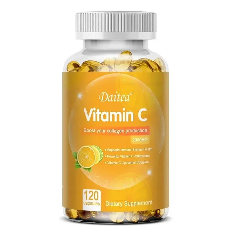 C-vitamin kapszula - 2000mg elősegíti a kollagéntermelést, támogatja a bőrt és az immunrendszer egészségét Erőteljes antioxidáns 120 kapszula