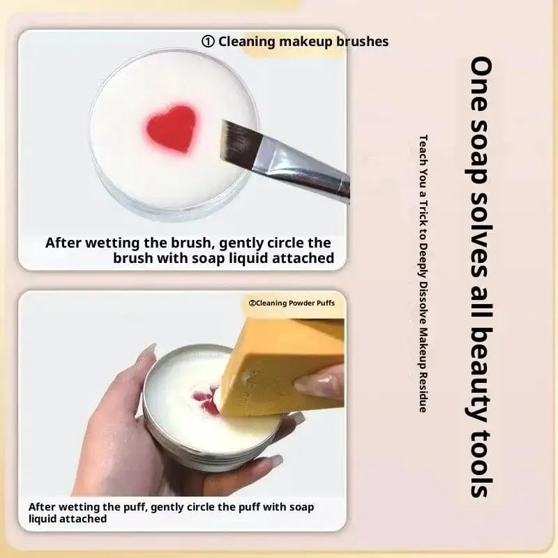 100g Portable Makeup Brush Cleaner Soap Multi-Functional Reusable Washing Soap Cosmetics Beauty Cleaner Tool for Brushes Sponges