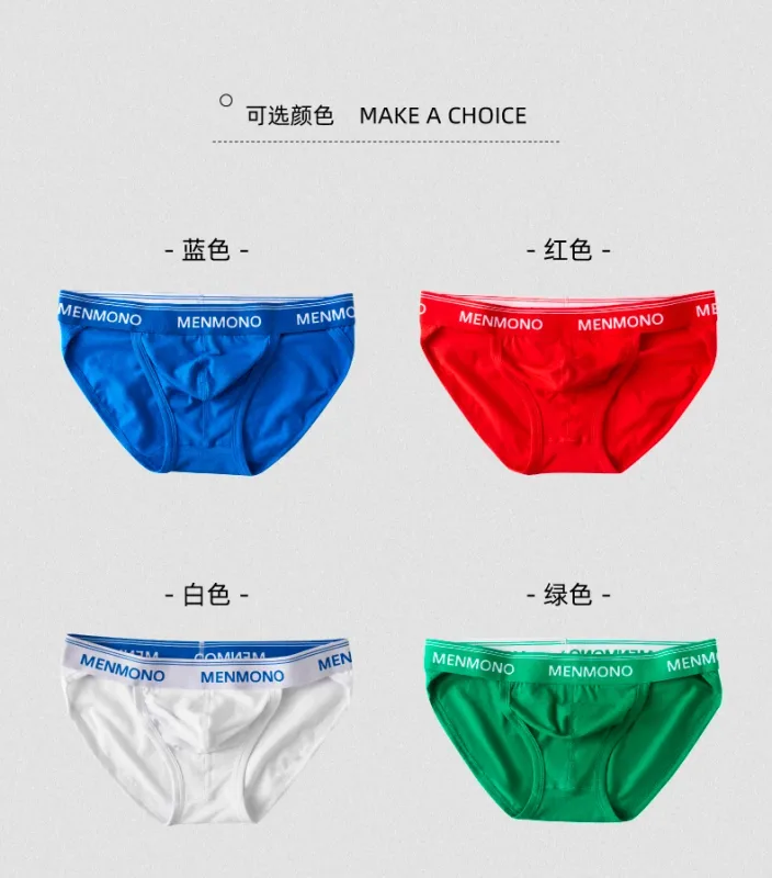 MEN cotton tide men's triangle bagong sexy low waist slim breathable youth personality U convex underwear men. — image 12