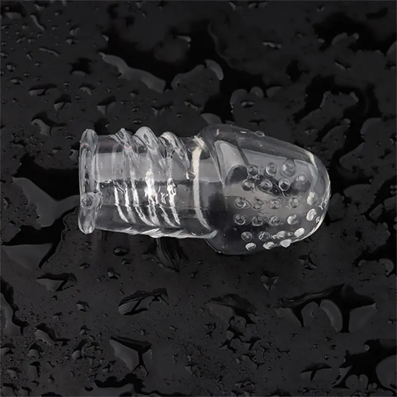 Penis Sleeve Male Masturbator Delay Pangmatagalang Glans Trainer Portable Stimulator Penis Massager Soft Adult games sex Erection Toys — image 8