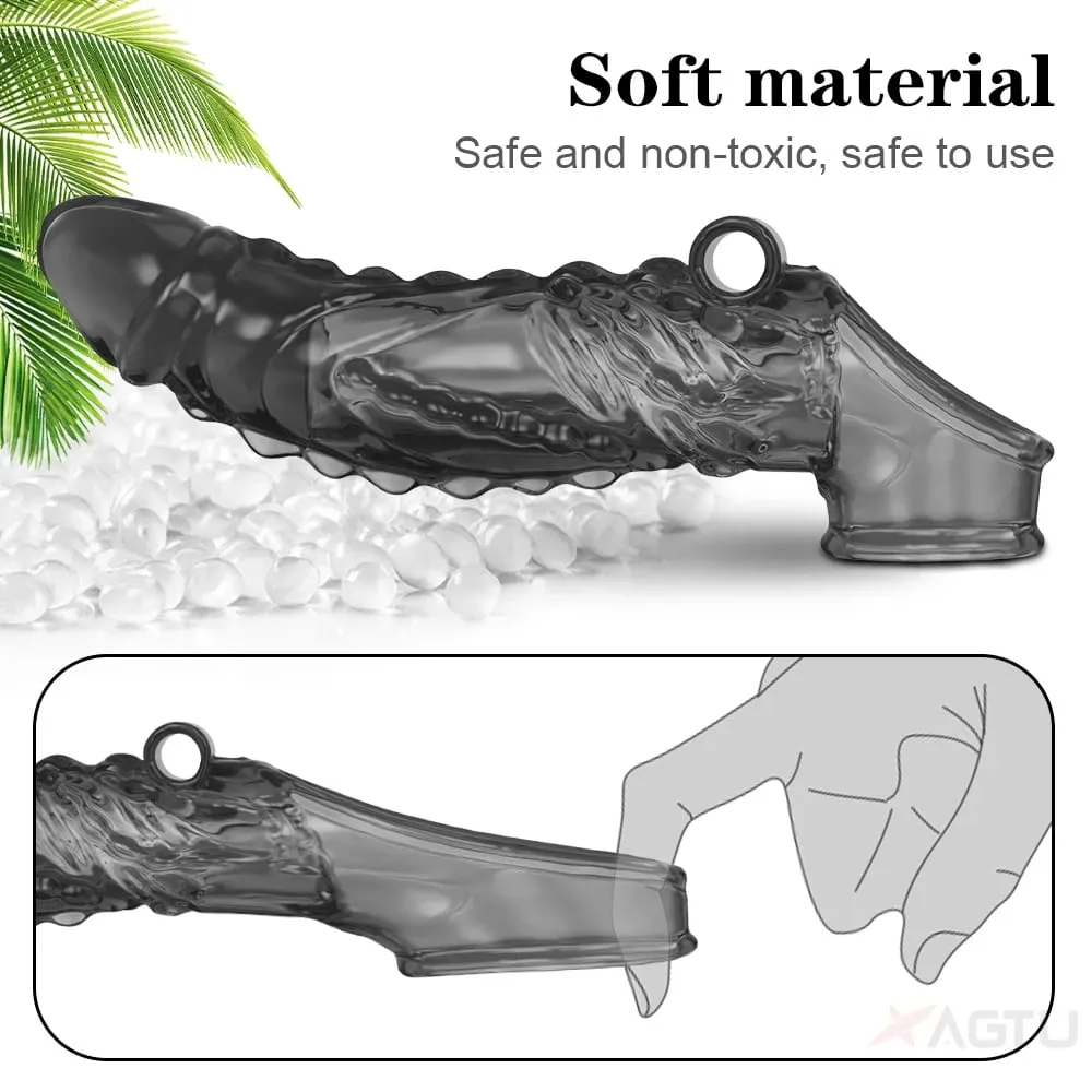 Vibrating Penis Sleeve for Men Penis Enlarge Penis Extension Penis G-Spot Vagina Vibrator Adult Goods Sex Toy for Couples — image 4