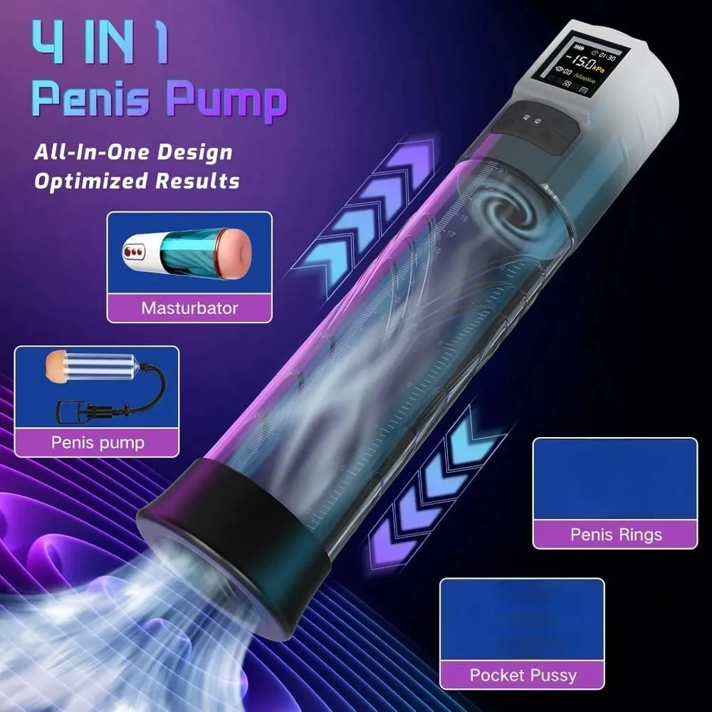 Electric Male Penis Pump Vacuum Sucking 9 Training Mode Penis Trainer Magnify Endurance Delay Ejaculation Adult Sex Toys for Men — image 2