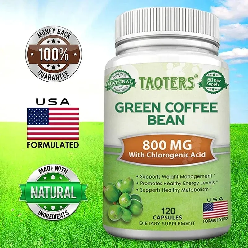 Supplément de perte de poids en grains de café vert 1200 mg - Stimule le métabolisme et l'endurance brûle la graisse du ventre — image 2