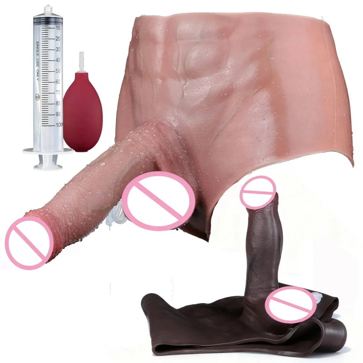 Black Nude Strapon Malaking Makatotohanang Ejaculation Dildo Silicone Squirting Panties Na May Simulated Solid Penis Sex Toy Para sa mga Babae — image 1