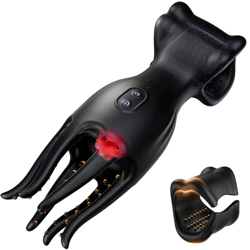 Pagdila ng Dila sa Lalaki Masturbator Double-Ended Penis Training Vibrator Blowjob Cock Glans Massager Mga Matanda na Mga Sex Toys para sa Mga Lalaki