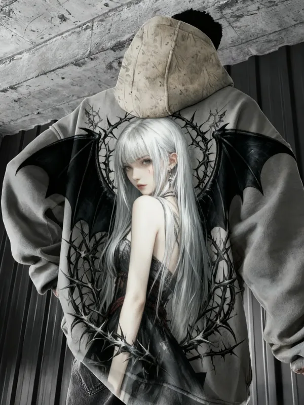 Hot Anime Girl Back Pattern Sweatshirt Casual Long Sleeve Hooded Pullover 3D Printing Top Fashion Oversized Men's Hoodies — image 7
