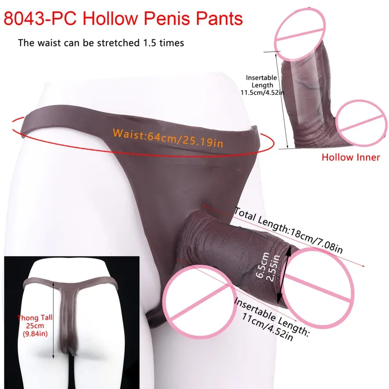 Wearable Extra Large Penis Sleeve Silicon Soft Hollow Penis Panties High-Grade Adult Intimate Toys For Men Adult 18+ Tools — image 29