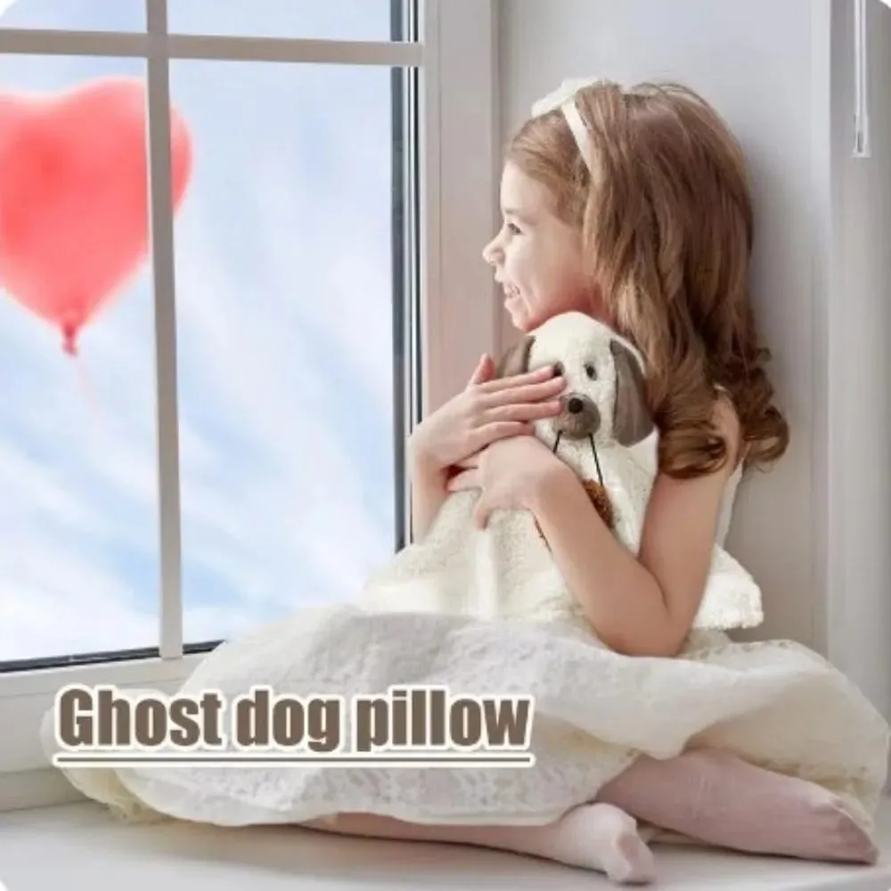 Fun Cute Ghost Dog Pillow White PP Cotton Halloween Gift Room Decoration Bat Throw Pillow Bedroom — image 5