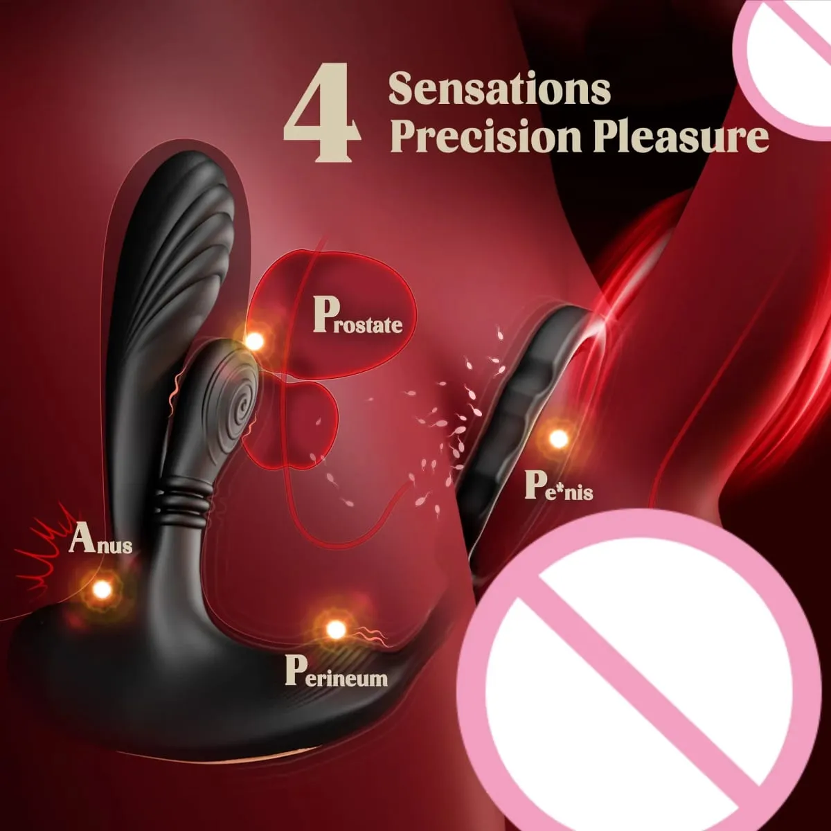 Vibrador anal circular 360 °, massageador de próstata masculino com anel peniano 3 em 1, vibradores em forma de l, brinquedo sexual adulto para gays — image 4