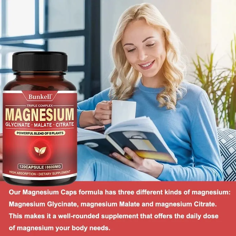 Magnesium Complex - Magnesium Glycinate Malate Citrate - Promotes Energy and Sleep Bone Health Gluten Free and Non-GMO — image 3