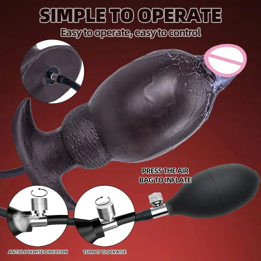 Big Butt Plug Inflatable Anal Plug Penis Wearable Soft Silicone Monster Dildo Knot Trainer Dick for Men Gay Women Adult Sex Toys — image 2