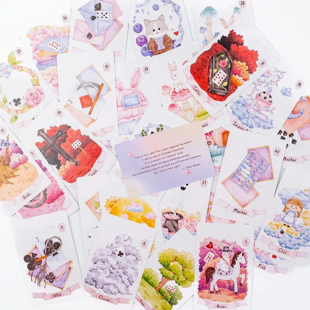 Rana 42Pcs Psychic Dream Lenormand Tarot Deck Wizard Oracle Cards Prophecy Deck 8.9*5.7cm for Divination And Oracle Reading — image 6