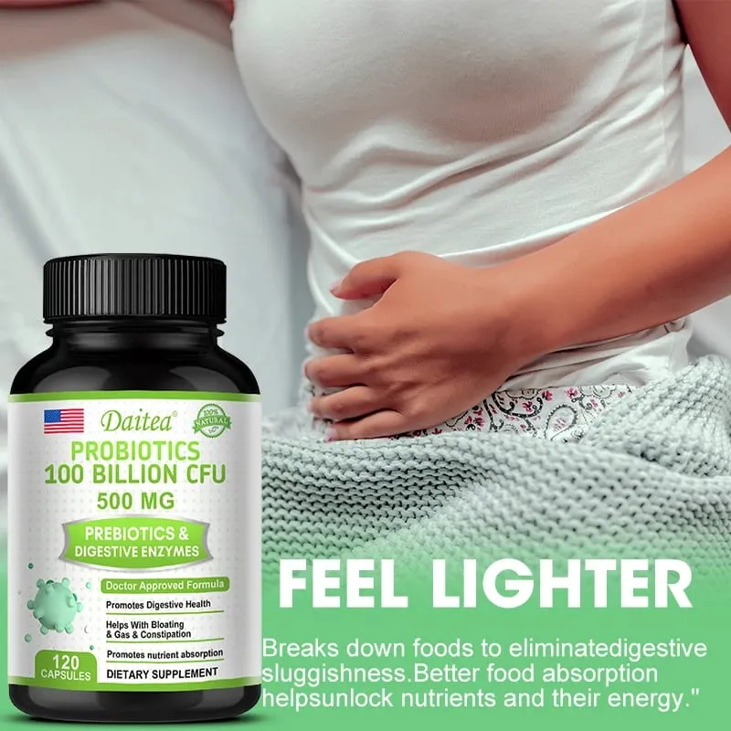 Probiotics 100 Billion CFU with Prebiotics & Digestive Enzymes Gut Health Digestion Bloating Relief & Immune Support — image 6