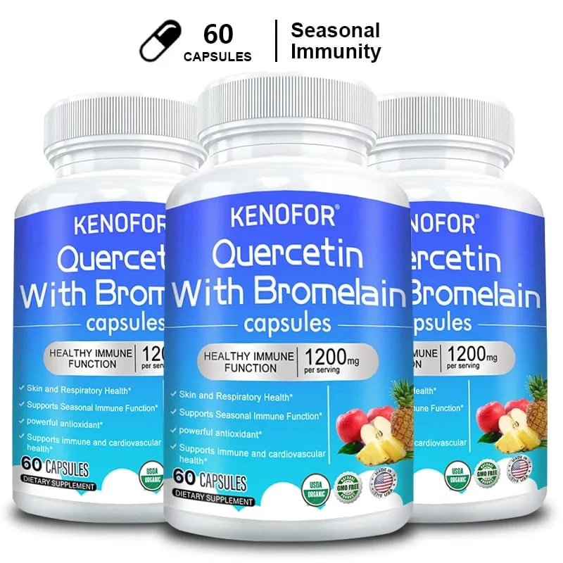 Quercetin Bromelain Capsules - Supports Immune Cardiovascular & Respiratory Health Antioxidant Supplements — image 10