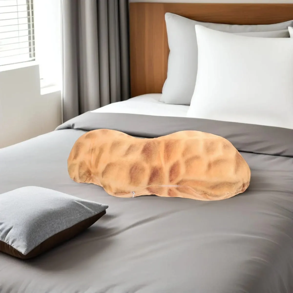 Creative Peanut Shaped Soft Decorative Cushion Pillow 45Cm Neck Support for Sofa Bed Office Cute Stuffed Pillow for Home Use