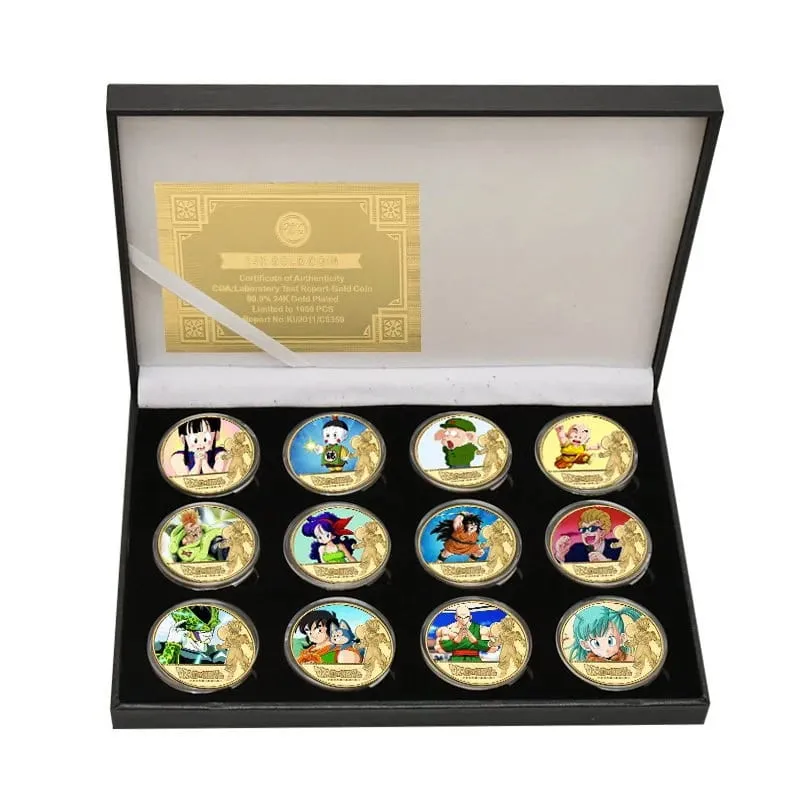 Dragon Ball Banhado A Ouro Moeda de Ouro Son Goku Vegeta Moedas Comemorativas Crianças Clássico Anime Periféricos Coleção Brinquedo Lembrança — image 6